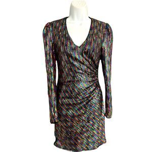 BCBGMAXAZRIA Rainbow Sequin Mini Dress Size XS.